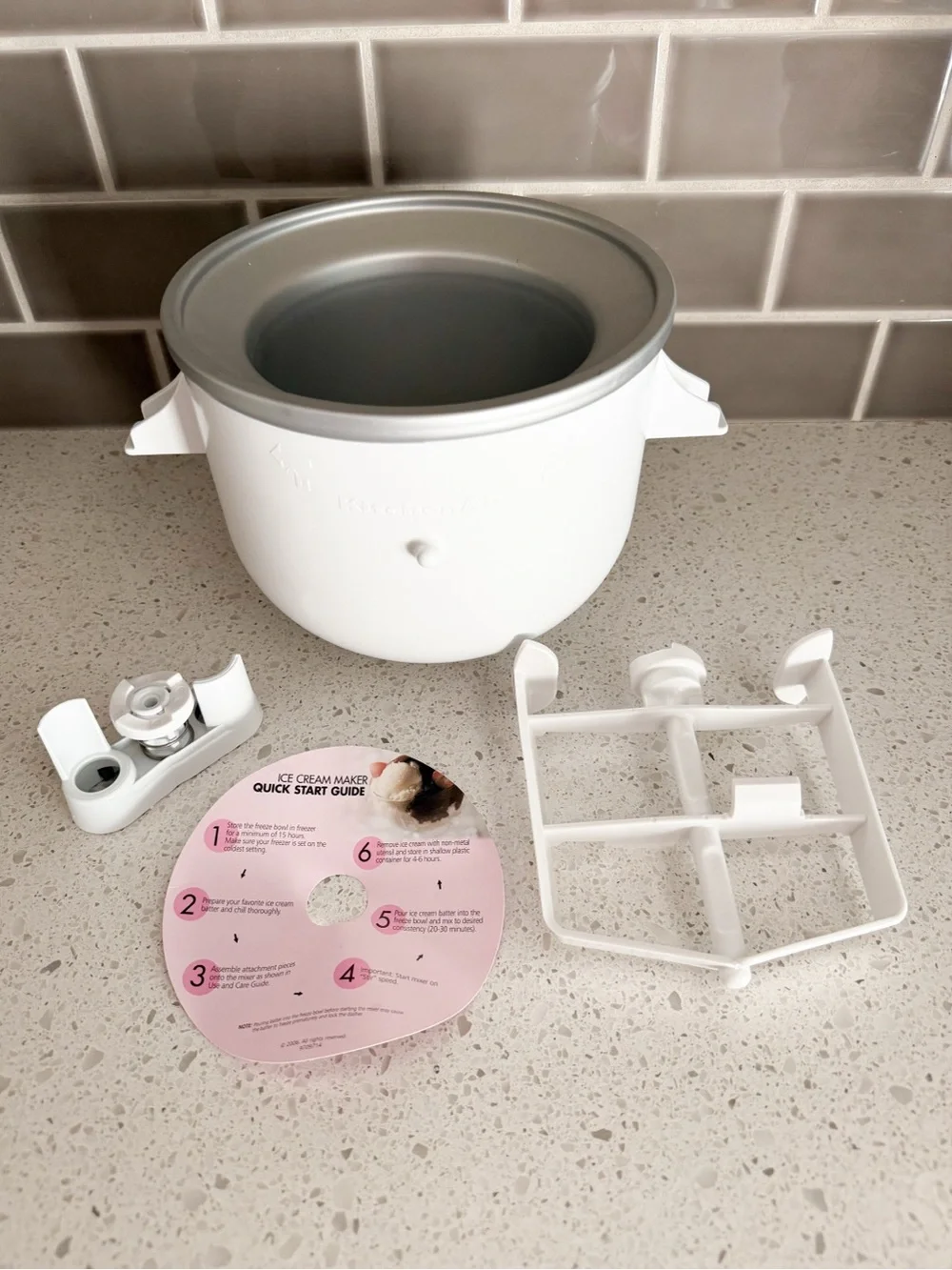 KitchenAid 2-Qt Ice Cream Maker Stand Mixer Attachment New Without Box